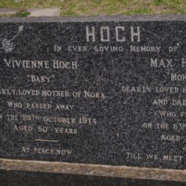 HOCH Max -1967 &amp; Vivienne 1924-1974