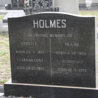 HOLMES Frank 1904-1970 &amp; Estelle 1907-1971