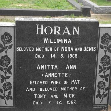 HORAN Willimina -1965 :: HORAN Anitta Ann -1967