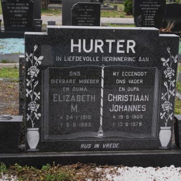 HURTER Christiaan Johannes 1909-1979 &amp; Elizabeth M. 1916-1983