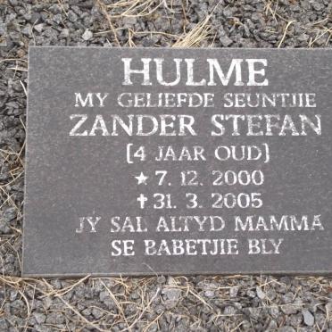 HULME Zander Stefan 2000-2005