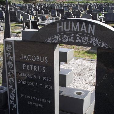 HUMAN Jacobus Petrus 1920-1981