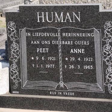 HUMAN Peet 1921-1977 &amp; Anne 1922-1965