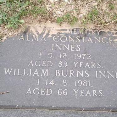 INNES Alma Constance -1972 &amp; William Burnes -1981