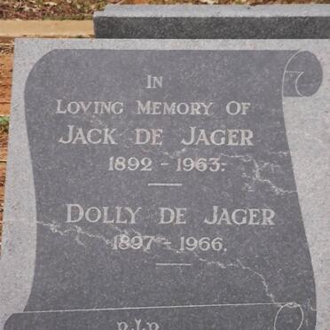 JAGER Jack, de 1892-1963 &amp; Dolly 1897-1966