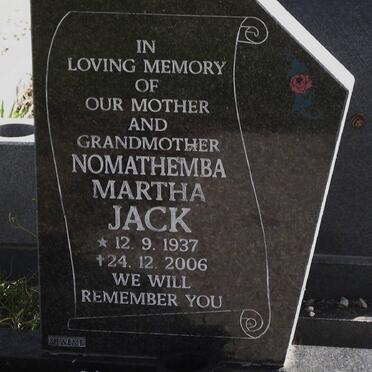 JACK Nomathemba Martha 1937-2006