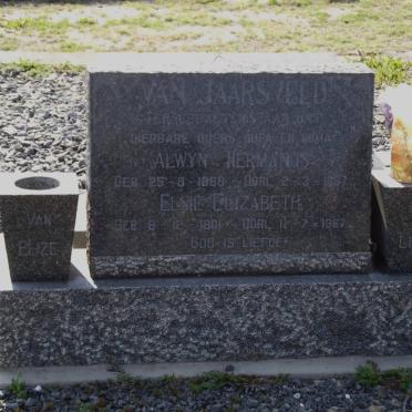 JAARSVELD Alwyn Hermanus, van 1896-1967 &amp; Elsie Elizabeth 1901-1967