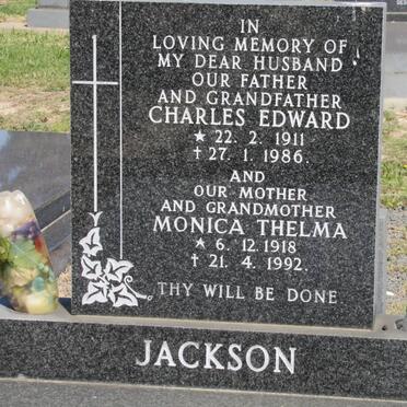 JACKSON Charles Edward 1911-1986 &amp; Monica Thelma 1918-1992