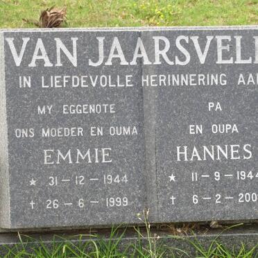 JAARSVELD Emmie, van 1944-1999 &amp; J.B. 1944-2009