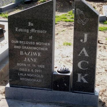 JACK Baziwe Jane 1925-2011