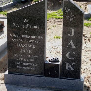 JACK Baziwe Jane 1925-2011