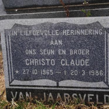 JAARSVELD Christo Claude, van 1965-1986