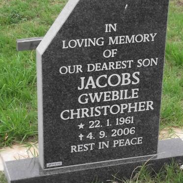 JACOBS Gwebile Christopher 1961-2006