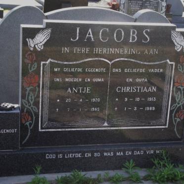 JACOBS Christiaan 1913-1989 &amp; Antje 1920-1985