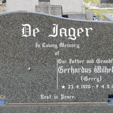 JAGER Gerhardus Wilhelmus, de 1920-1975