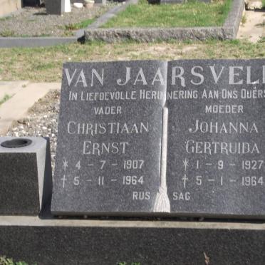 JAARSVELD Christiaan Ernst, van 1907-1964 &amp; Johanna Gertruida 1927-1964