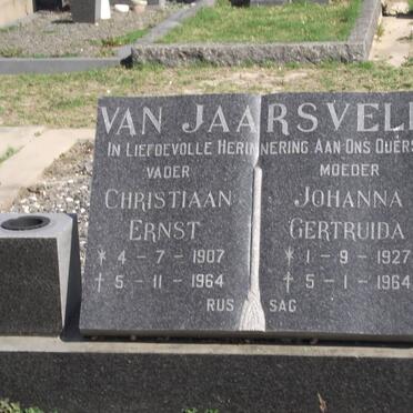 JAARSVELD Christiaan Ernst, van 1907-1964 &amp; Johanna Gertruida 1927-1964