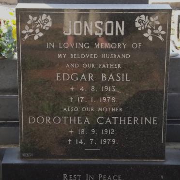 JONSON Edgar Basil 1913-1978 &amp; Dorothea Catherine 1912-1978