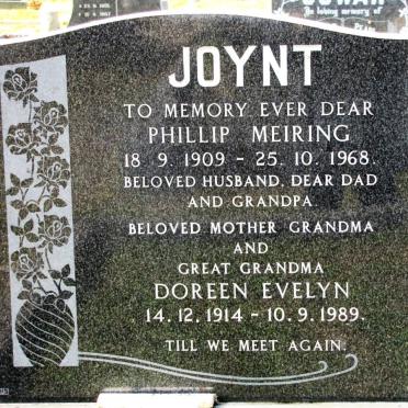 JOYNT Phillip Meiring 1909-1968 &amp; Doreen Evelyn 1914-1989