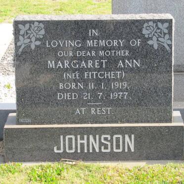 JOHNSON Margaret Ann nee FITCHET 1919-1977