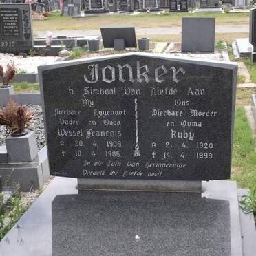 JONKER Wessel Francois 1909-1986 &amp; Ruby 1920-1999