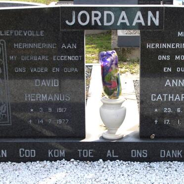 JORDAAN David Hermanus 1917-1977 &amp; Anna Ctherina 1923-2001