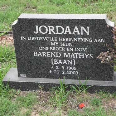 JORDAAN Barend Mathys 1965-2003