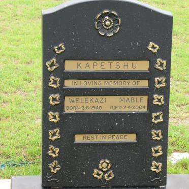 KAPETSHU Welekazi Mable 1940-2004