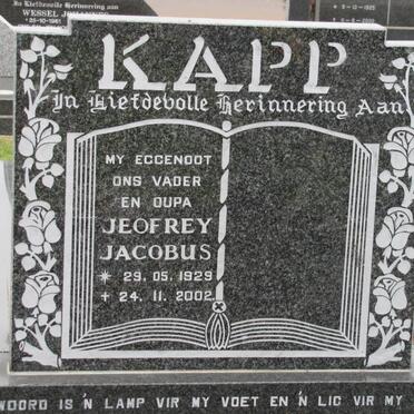 KAPP Jeofrey Jacobus 1929-2002