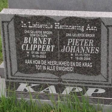 KAPP Burnet Clippert 1937-2003 :: KAPP Pieter Johannes 1931-2005