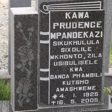 KAWA Prudence Mpandekazi 1925-2005