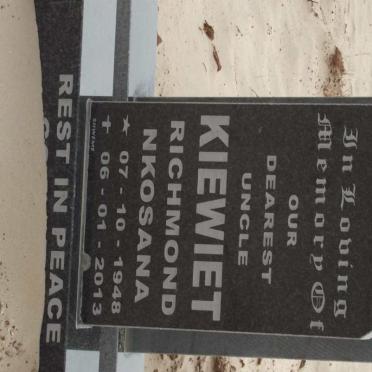 KIEWIET Richmond Nkosana 1948-2013