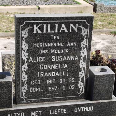 KILIAN Alice Susanna Cornelia nee RANDALL 1912-1967