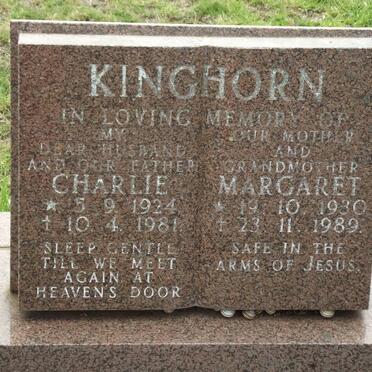 KINGHORN Charlie 1924-1981 &amp; Margaret 1930-1989