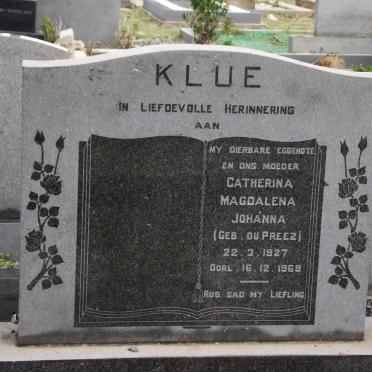 KLUE Catherina Magdalena Johanna nee DU PREEZ 1927-1969