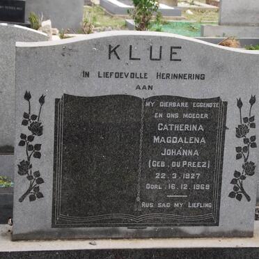 KLUE Catherina Magdalena Johanna nee DU PREEZ 1927-1969