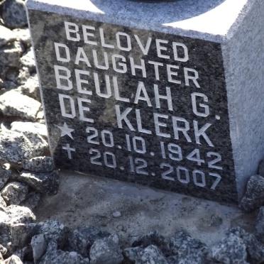 KLERK Beulah G., de 1942-2007