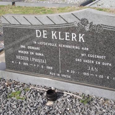 KLERK Hester, de 1915-1989 &amp; Jan 1915-1977