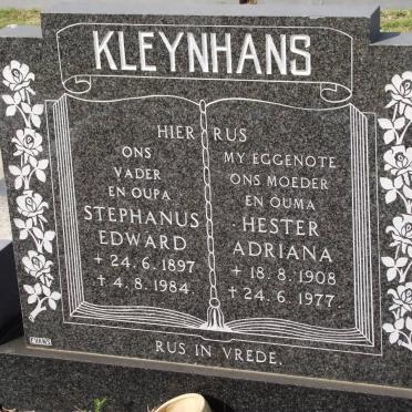 KLEYNHANS Stephanus Edward 1897-1984 &amp; Hester Adriana 1908-1977
