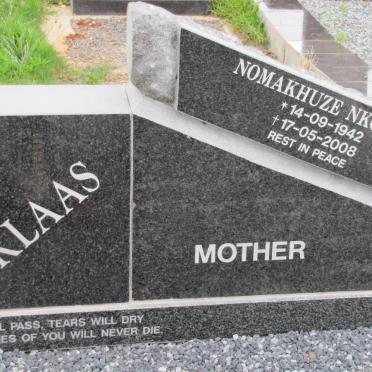 KLAAS Nomakhuze Nkosazana 1942-2008