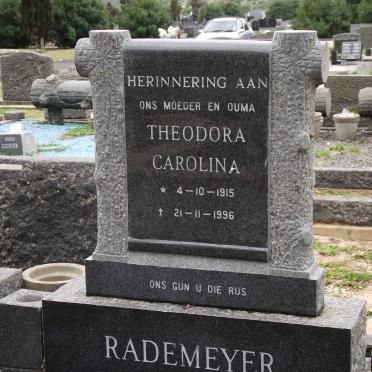 KLEUDGEN Theodora Carolina formerly RADEMEYER 1915-1996