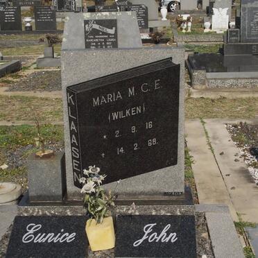 KLAASEN Maria M.C.E. nee WILKEN 1916-1968 :: DAVIS Frederick 1944-2005