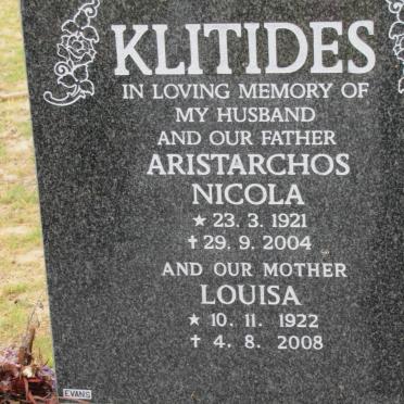KLITIDES Aristarchos Nicola 1921-2004 &amp; Louisa 1922-2008