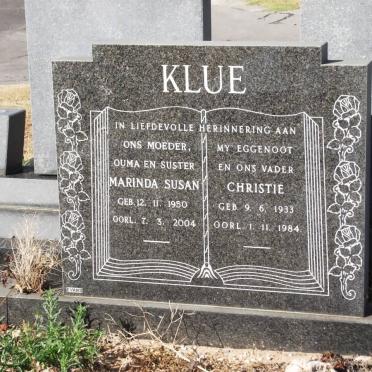 KLUE Christie 1933-1984 :: KLUE Marinda Susan 1950-2004