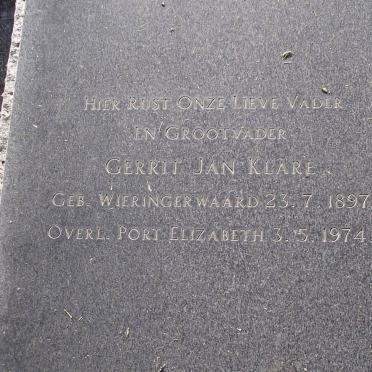 KLARE Gerrit Jan 1897-1974