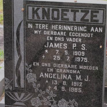 KNOETZE James P.S. 1909-1975 &amp; Angelina M.J. 1912-1985