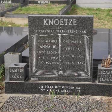 KNOETZE Theo C. 1954-1993 &amp; Anna W. LLOYD 1960-1992