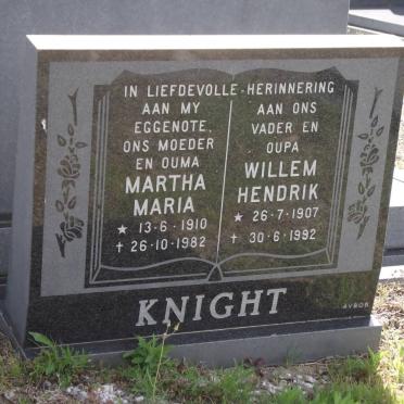 KNIGHT Willem Hendrik 1907-1992 &amp; Martha Maria 1910-1982