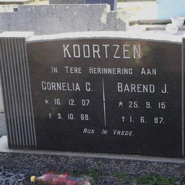 KOORTZEN Cornelia G. 1907-1968 &amp; Barend J. 1915-1987