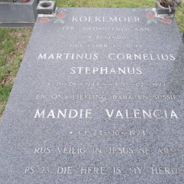 KOEKEMOER Martinus Cornelius Stephanus 1944-1994 :: KOEKEMOER Mandie Valencia 1994-1994